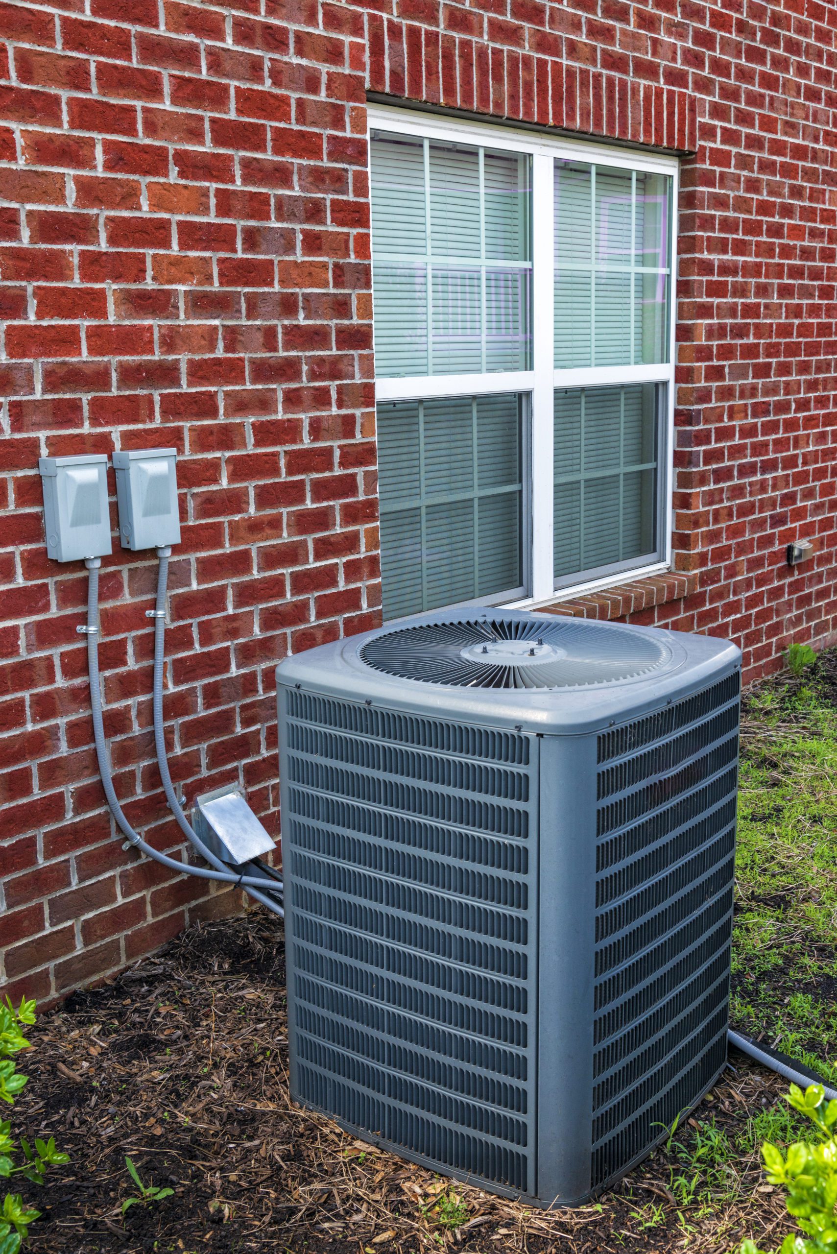 Vertical shot of an air conditioning unit for an apartment home.
